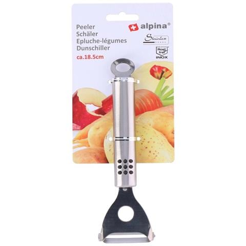 Pelapatate In Acciaio Inossidabile 18.5cm Per Frutta Verdura Ultra Resistente, Argento - Foto 2