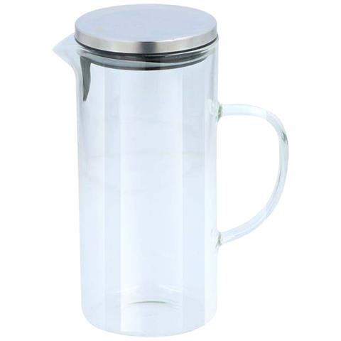 Brocca In Vetro Borosilicato 1.3l Coperchio Ermetico Con Filtro, Trasparente - Foto 1