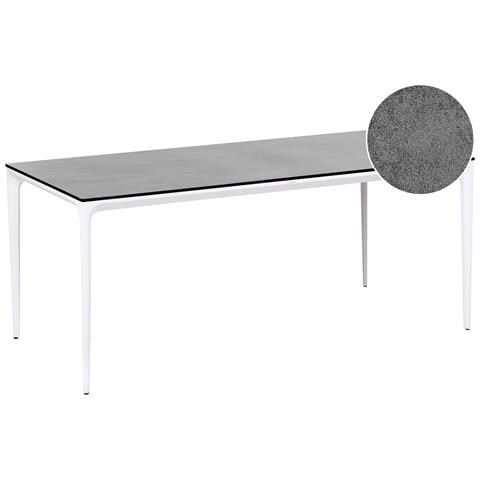 Tavolo Da Pranzo Da Giardino Sovareto 180 Cm 90 Cm Effetto Pietra Grigio Scuro - Foto 2