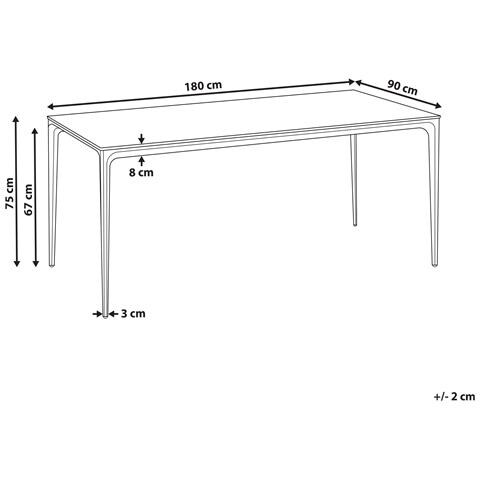 Tavolo Da Pranzo Da Giardino Sovareto 180 Cm 90 Cm Effetto Pietra Grigio Scuro - Foto 8