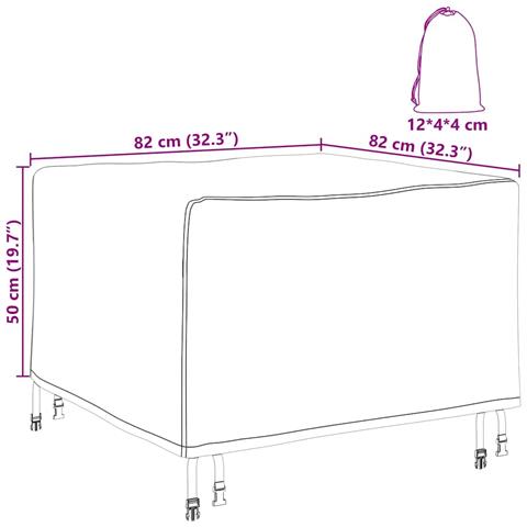 Copertura per mobili da esterno 82 x 82 x 50 cm Tessuto 420D - Foto 6