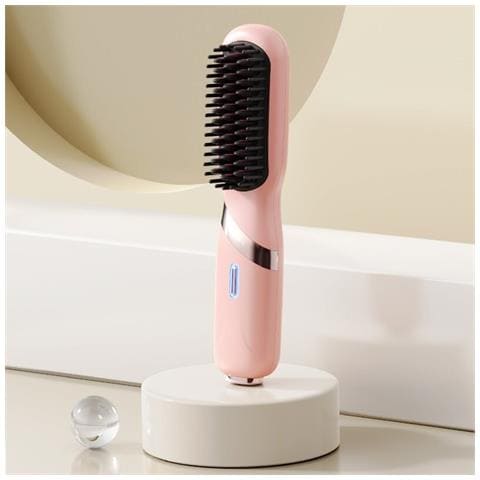Spazzola Lisciante Portatile Senza Fili Con Controllo Intelligente Della Temperatura Pink - Foto 2