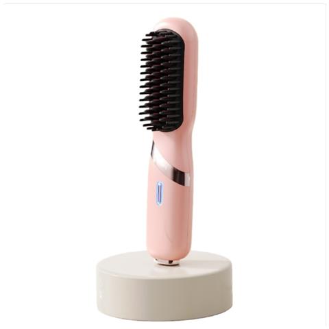Spazzola Lisciante Portatile Senza Fili Con Controllo Intelligente Della Temperatura Pink - Foto 1