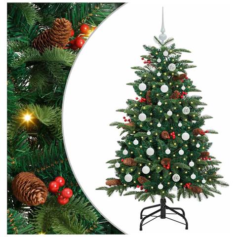 Albero di Natale artificiale con 150 LED Verde 150 cm - Foto 1