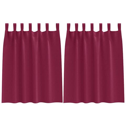 Tende Blackout con Anelli 2 pcs Rosso Vino 140 x 140 cm - Foto 1
