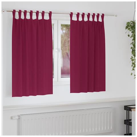 Tende Blackout con Anelli 2 pcs Rosso Vino 140 x 140 cm - Foto 2