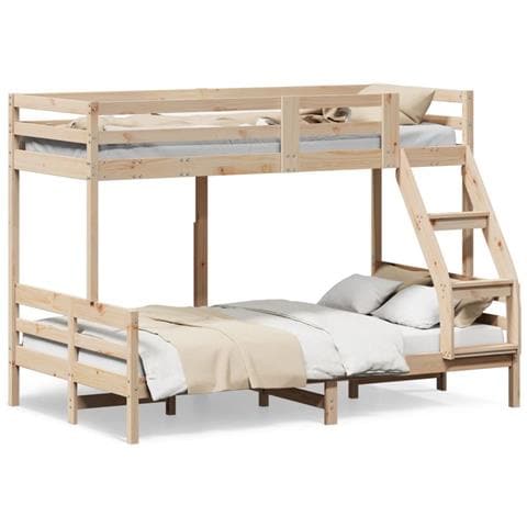 Letto a Castello 80x200/120x200 cm in Legno Massello di Pino - Foto 1
