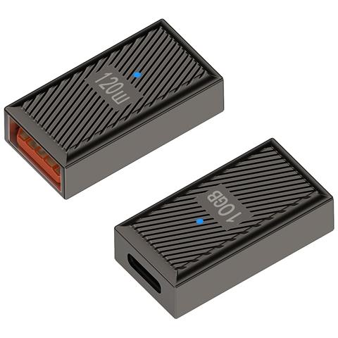Adattatore Usb A Femmina A Type-c Maschio 120w - Grigio Fucile, Ricarica Rapida E Trasferimento Dati 10gbps - Foto 2