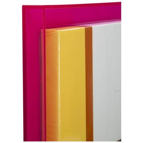 Stampa Su Tela Acrylic B Astratto Geometrico Con Cornice Fucsia, 60x80 Cm - Foto 2