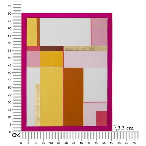 Stampa Su Tela Acrylic B Astratto Geometrico Con Cornice Fucsia, 60x80 Cm - Foto 7