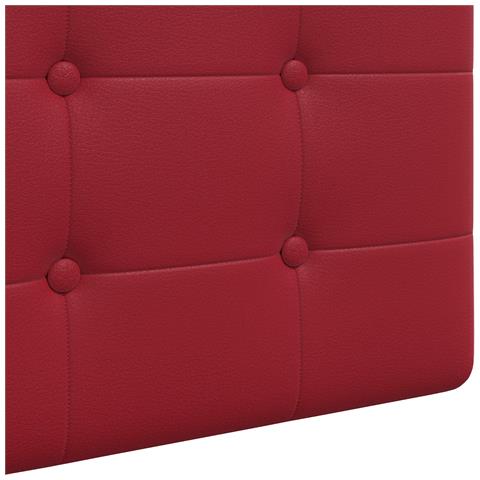Testiera sospesa Con luce LED Rosso Vino Similpelle - Foto 9