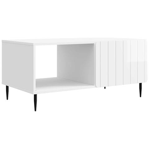 Tavolino da salotto Bianco Lucido 90 x 50 x 40 cm - Foto 1