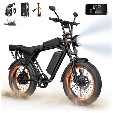 Bicicletta Elettrica X5 20 Pollici Fat Tire Ebike Batteria Rimovibile 48V 15Ah 250W Autononomia 60-80km Con Ripiani - Foto 1