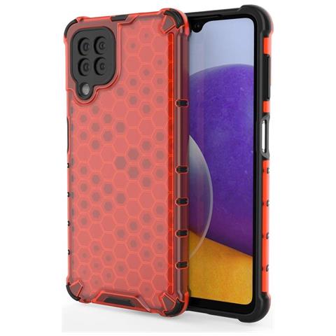 Honeycomb Corpo Con Copertura Colorata E Bumper In Tpu, Per Samsung Galaxy A22 4g, Rosso - Foto 2