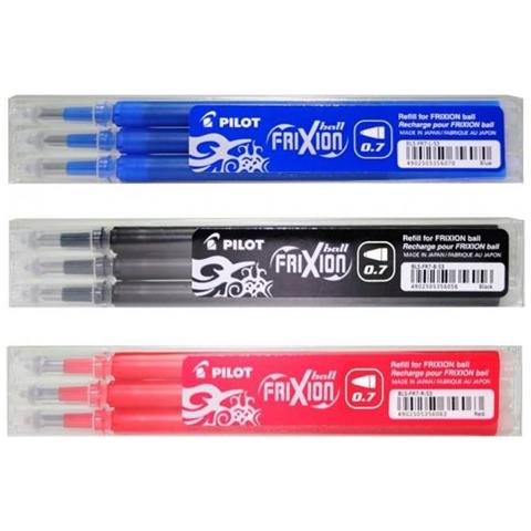 set 3 refill sfera frixionball 0.7mm blu pilot - Foto 2