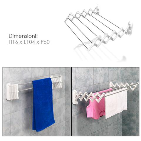 Stendibiancheria in resina sistema a soffietto con aste in alluminio - Foto 2