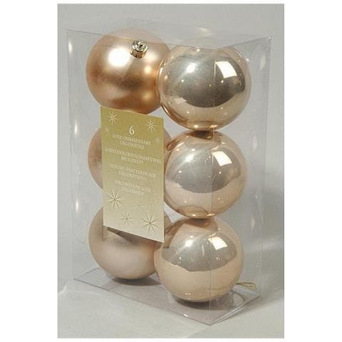 6 Palline Di Natale 8cm Perla Opaco / lucido Addobbi Decoro Albero - Foto 1