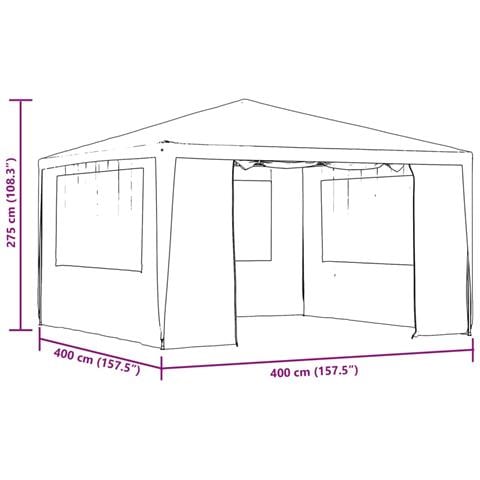 Gazebo Professionale Con Pareti 4x4 M Bianco 90 G / m² - Foto 8