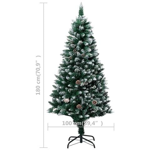 Albero Di Natale Artificiale Con Pigne E Neve Bianca 180 Cm - Foto 7