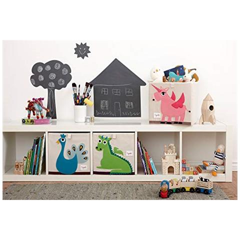 3 Germogli Ubxdrg Storage Box Cubo Contenitore, 33 X 33 X 33 Cm, Multi-color (draco)  - Foto 4
