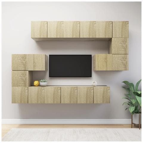 Set Porta Tv 10 Pz Rovere Sonoma In Truciolato - Foto 13