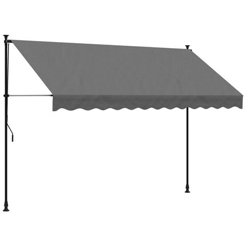 Tenda Da Sole Retrattile Antracite 300x150 Cm Tessuto E Acciaio - Foto 2