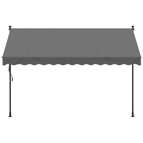 Tenda Da Sole Retrattile Antracite 300x150 Cm Tessuto E Acciaio - Foto 3