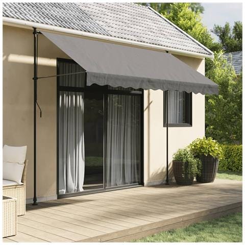 Tenda Da Sole Retrattile Antracite 300x150 Cm Tessuto E Acciaio - Foto 1