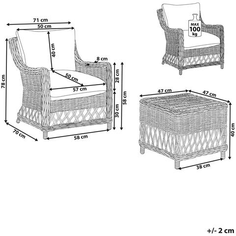 Poltrona Da Giardino Ribolla Con Poggiapiedi Rattan Naturale - Foto 8