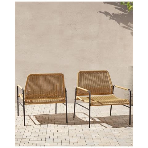 Set Di 2 Sedie Da Giardino Prasimo Naturale - Foto 8