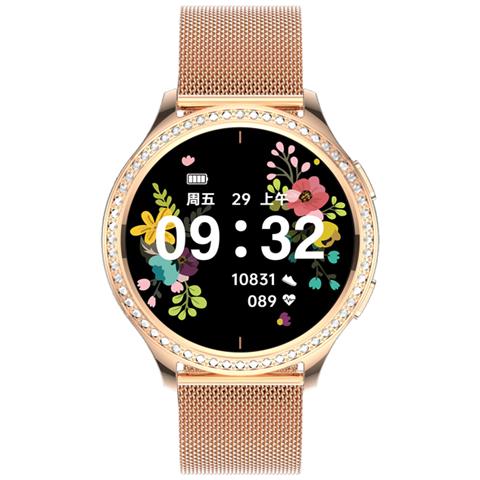 Smartwatch 5.2 Con Antifurto E Cinturino A Maglia Milanese, Oro - Foto 2