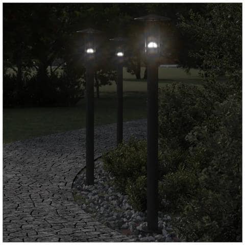 Lampada Da Terra Per Esterni Argento 100 Cm In Acciaio Inox - Foto 1