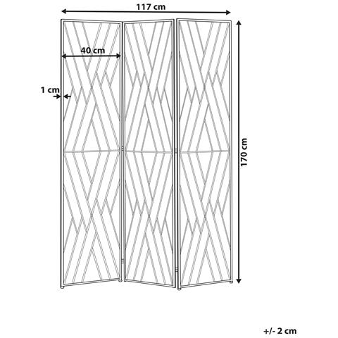 Paravento 3 Pannelli Metallo Oro 117 X 170 Cm Asolo - Foto 8