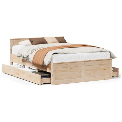 Giroletto Senza Materasso Con Testata 140x190 Cm Massello Pino - Foto 2