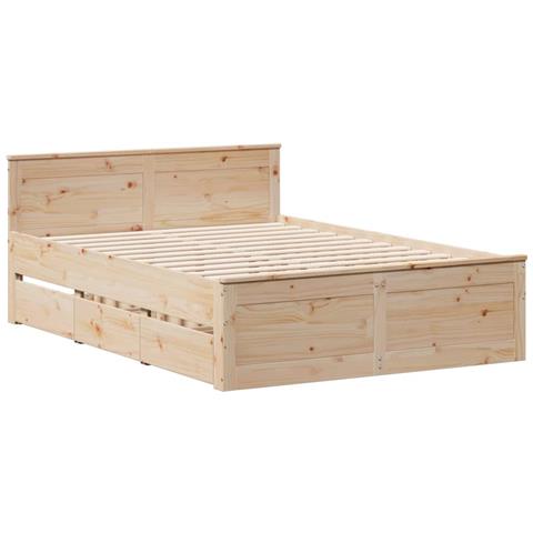 Giroletto Senza Materasso Con Testata 140x190 Cm Massello Pino - Foto 3