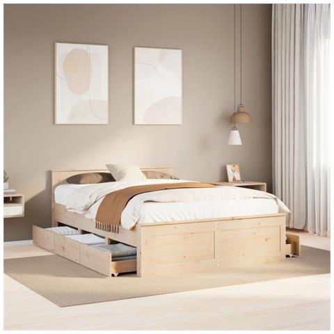 Giroletto Senza Materasso Con Testata 140x190 Cm Massello Pino - Foto 1