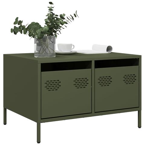 Mobile Tv Verde Oliva 68x50x43,5cm In Acciaio Laminato A Freddo - Foto 2