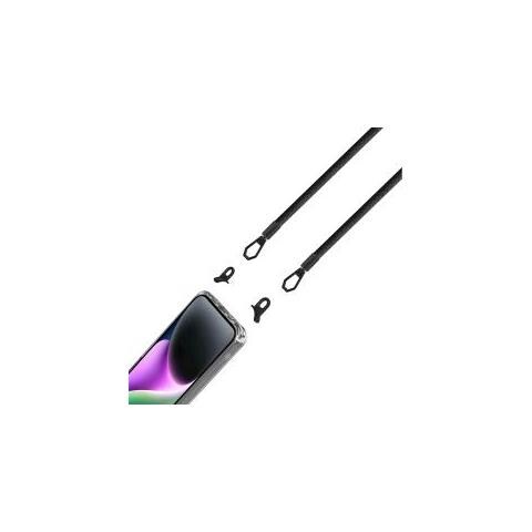 Apple Iphone 15 Pro Max Freedom Case + Lacet Cover In Tpu + Policarbonato Trasparente Con Laccio Da Collo Nero - Foto 1