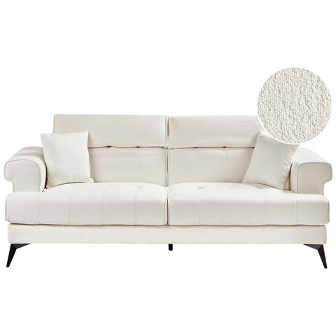 Divano 3 Posti Skive Bouclé Bianco - Foto 2