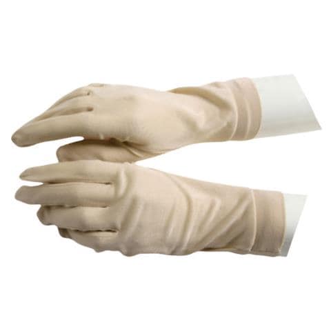 Guanti Da Donna Di Lusso In Seta Di Gelso 100% Beige - Foto 3