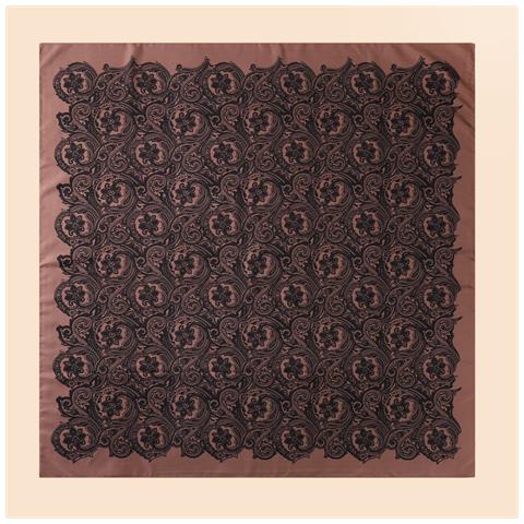 Elegante Sciarpa Quadrata In Raso 90x90cm Brown - Foto 5