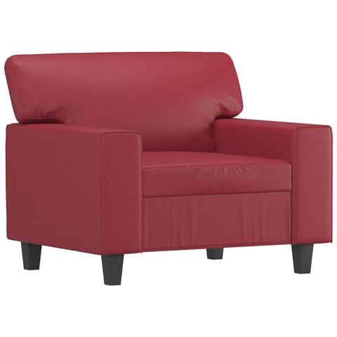 Poltrona Rosso Vino 60 Cm In Similpelle - Foto 2