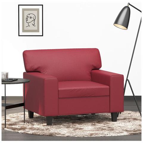 Poltrona Rosso Vino 60 Cm In Similpelle - Foto 1