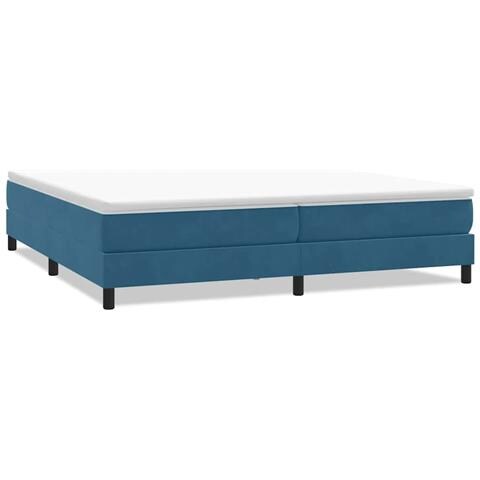 Letto A Molle Senza Materasso Blu Scuro 200x220 Cm In Velluto - Foto 2
