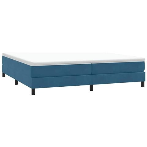 Letto A Molle Senza Materasso Blu Scuro 200x220 Cm In Velluto - Foto 3