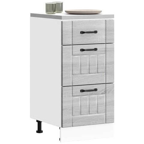 Base Da Cucina Lucca Grigio Sonoma In Legno Multistrato - Foto 1