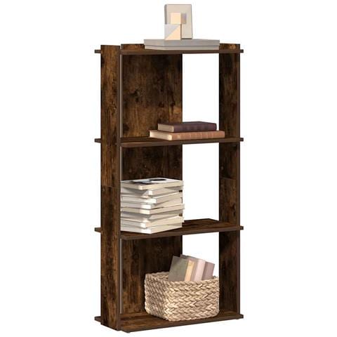 Libreria A 3 Ripiani Rovere Fumo 60x30x120 Cm Legno Multistrato - Foto 1