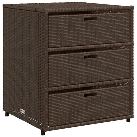 Armadietto Portaoggetti Giardino Marrone 55x59x69cm Polyrattan - Foto 1