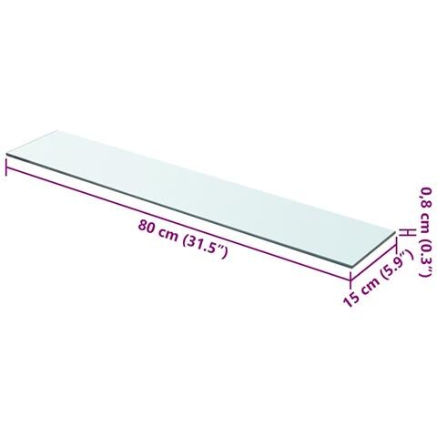 Lusso Casadino -  Mensole In Vetro Trasparente 2 Pz 80x15 Cm - Foto 4