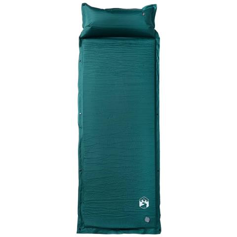 Materasso Campeggio Autogonfiabile con Cuscini 1 Persona Verde - Foto 2